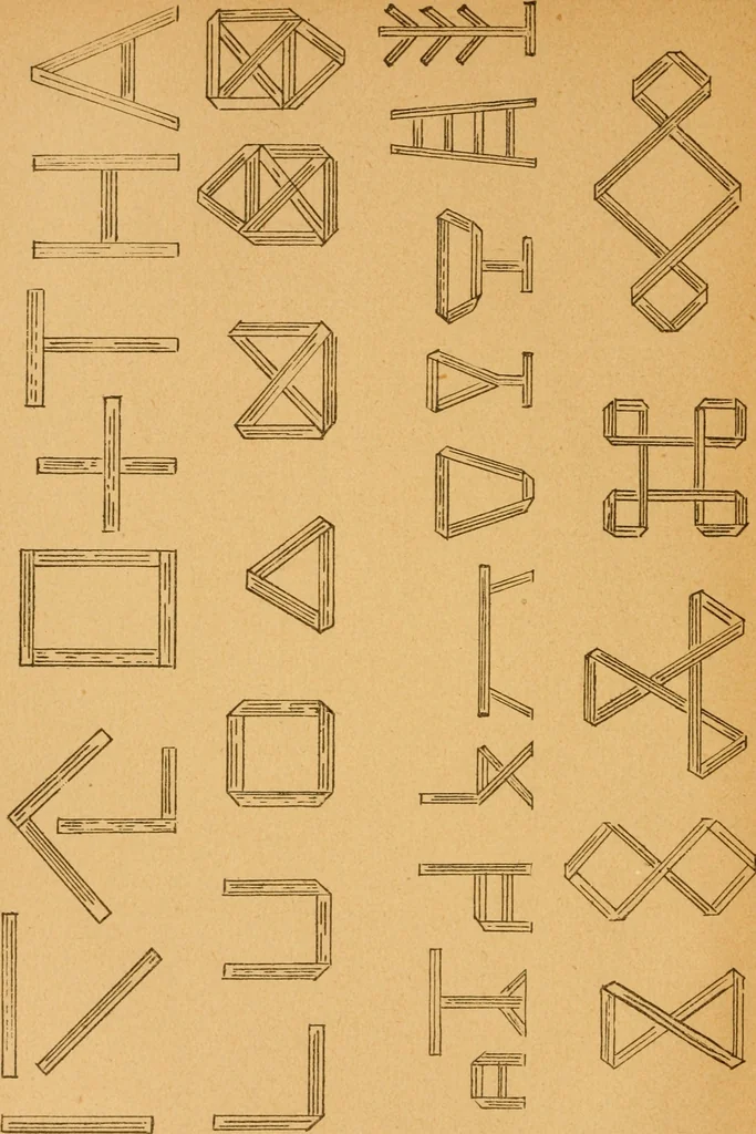 An illustration from Construction work in cardboard and paper for grades I to IV, without the use of tools; with a course in woodwork for the fifth grade, 1900, leaf 17