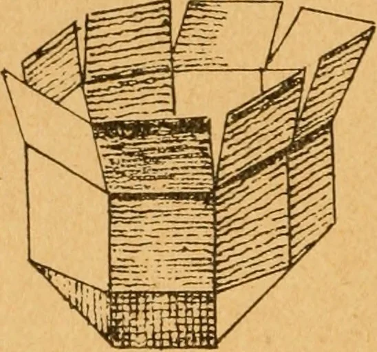 An illustration from Construction work in cardboard and paper for grades I to IV, without the use of tools; with a course in woodwork for the fifth grade, 1900, leaf 55
