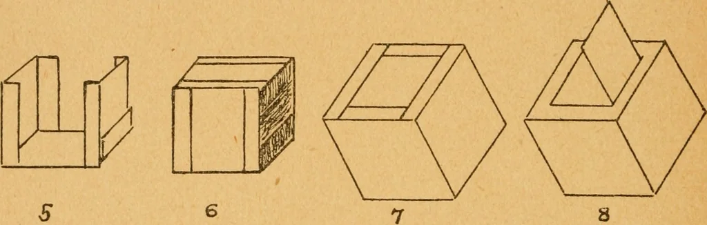An illustration from Construction work in cardboard and paper for grades I to IV, without the use of tools; with a course in woodwork for the fifth grade, 1900, leaf 59