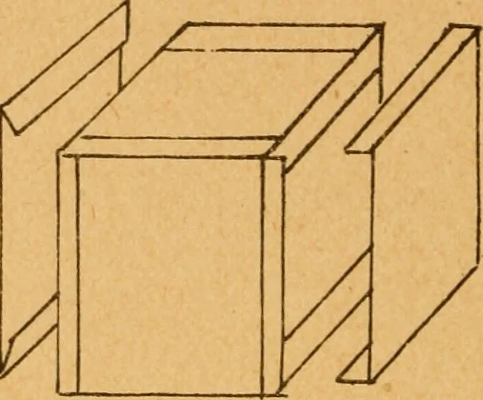 An illustration from Construction work in cardboard and paper for grades I to IV, without the use of tools; with a course in woodwork for the fifth grade, 1900, leaf 63