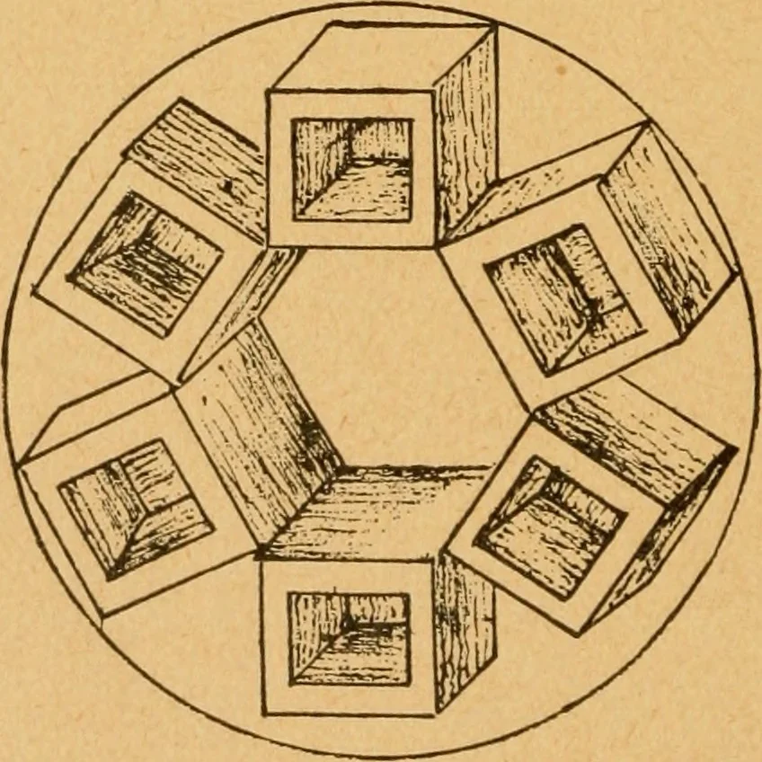 An illustration from Construction work in cardboard and paper for grades I to IV, without the use of tools; with a course in woodwork for the fifth grade, 1900, leaf 71