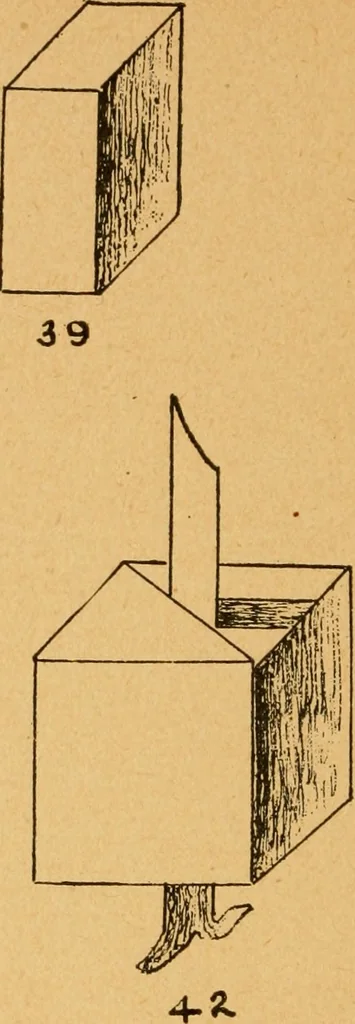 An illustration from Construction work in cardboard and paper for grades I to IV, without the use of tools; with a course in woodwork for the fifth grade, 1900, leaf 79