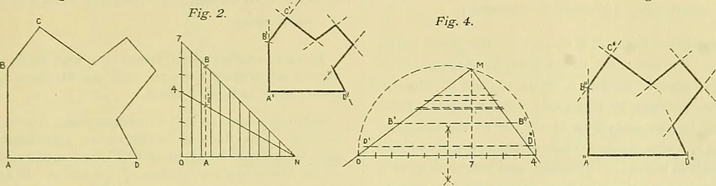 An illustration from Constructive drawing. A text-book for home instruction, high schools, manual training schools, technical schools and universities, 1904, leaf 34