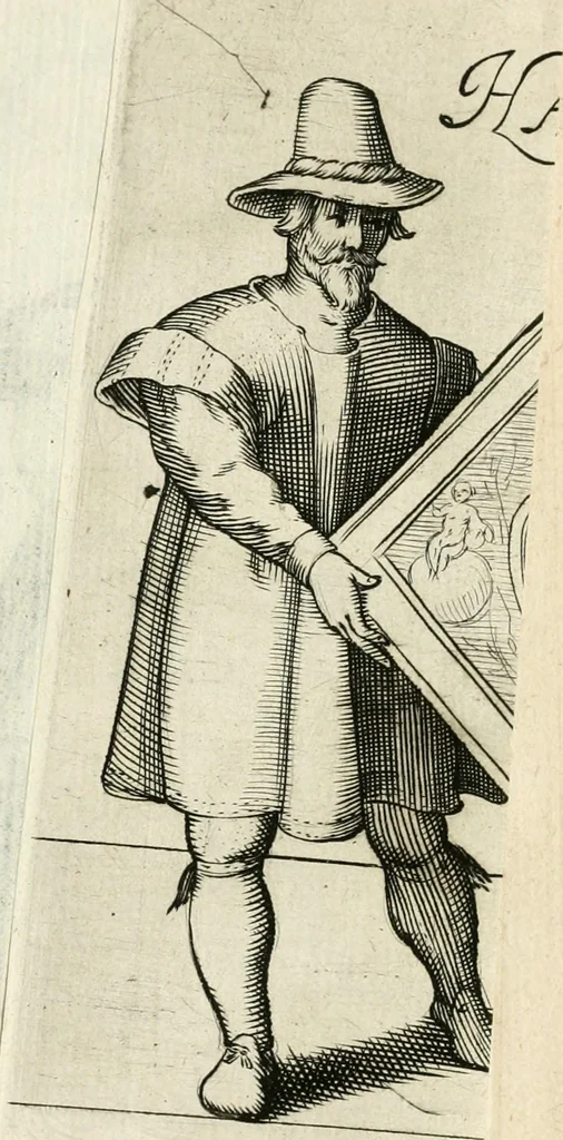 An illustration from Const-thoonende juweel, by de loflijcke stadt Haerlem, ten versoecke van Trou moet blijcken, in't licht gebracht : waer inne duydelick verclaert ende verthoont wordt alles wat den mensche mach wecken om den armen te troosten, ende zijnen naesten by te staen : in tvvaelf spelen van sinne, soo veel intreden, refereynen ende liedekens ghestelt in redenrijck naer de volgende voorgegevene caerte van 'tSpeel-korenken, 1607, leaf 468