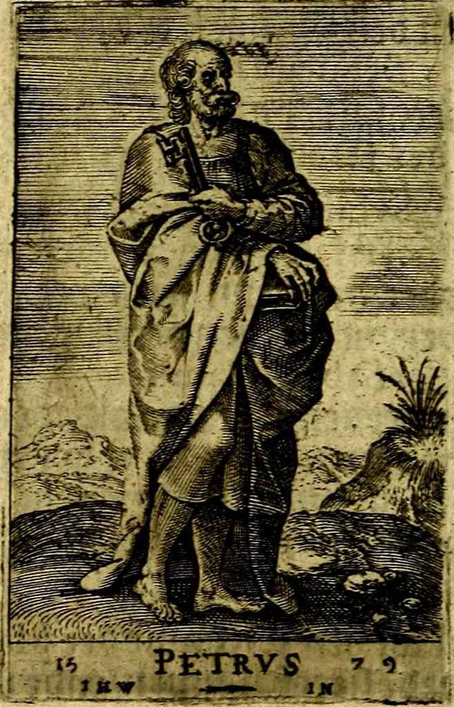 An illustration from Const-toonneel, inhoudende de beschrijvinghe ende XL. heerlijcke afbeeldindinghen onses Heeren Jesu Christi, met sijne apostelen, ende evangelisten, midtsgaders de hooft-deuchden ende ondeuchden. Ende ten laetsten de seven planeten. In coper gesneden door Johannis Wierix. De beschrijvinge is vergadert wt de H. Schrift ende soander soermaerde autheuren tot stichtinghe ende soermakinghe aller menschen, door N.D.C, 1609, leaf 17