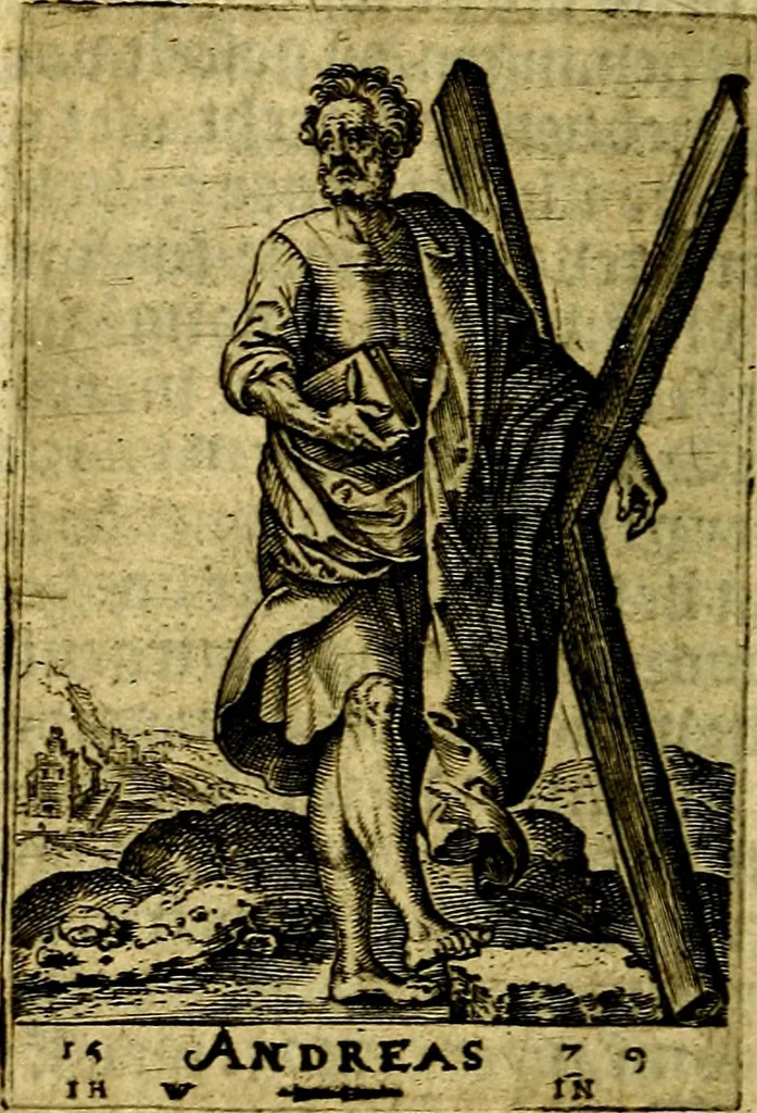 An illustration from Const-toonneel, inhoudende de beschrijvinghe ende XL. heerlijcke afbeeldindinghen onses Heeren Jesu Christi, met sijne apostelen, ende evangelisten, midtsgaders de hooft-deuchden ende ondeuchden. Ende ten laetsten de seven planeten. In coper gesneden door Johannis Wierix. De beschrijvinge is vergadert wt de H. Schrift ende soander soermaerde autheuren tot stichtinghe ende soermakinghe aller menschen, door N.D.C, 1609, leaf 21