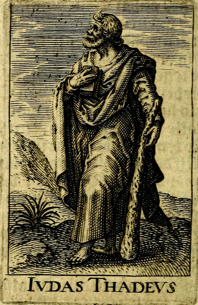 An illustration from Const-toonneel, inhoudende de beschrijvinghe ende XL. heerlijcke afbeeldindinghen onses Heeren Jesu Christi, met sijne apostelen, ende evangelisten, midtsgaders de hooft-deuchden ende ondeuchden. Ende ten laetsten de seven planeten. In coper gesneden door Johannis Wierix. De beschrijvinge is vergadert wt de H. Schrift ende soander soermaerde autheuren tot stichtinghe ende soermakinghe aller menschen, door N.D.C, 1609, leaf 43
