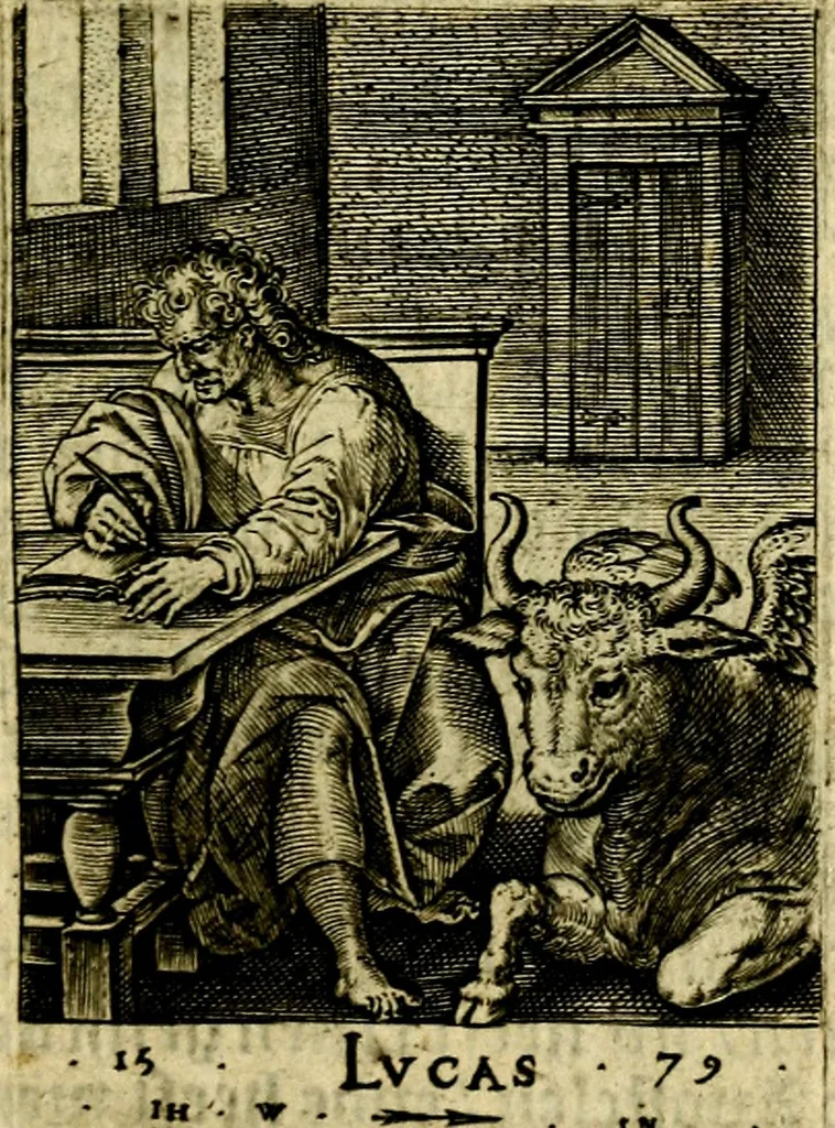 An illustration from Const-toonneel, inhoudende de beschrijvinghe ende XL. heerlijcke afbeeldindinghen onses Heeren Jesu Christi, met sijne apostelen, ende evangelisten, midtsgaders de hooft-deuchden ende ondeuchden. Ende ten laetsten de seven planeten. In coper gesneden door Johannis Wierix. De beschrijvinge is vergadert wt de H. Schrift ende soander soermaerde autheuren tot stichtinghe ende soermakinghe aller menschen, door N.D.C, 1609, leaf 54