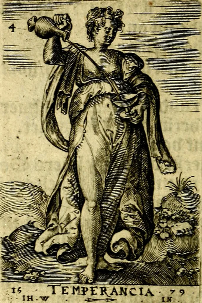 An illustration from Const-toonneel, inhoudende de beschrijvinghe ende XL. heerlijcke afbeeldindinghen onses Heeren Jesu Christi, met sijne apostelen, ende evangelisten, midtsgaders de hooft-deuchden ende ondeuchden. Ende ten laetsten de seven planeten. In coper gesneden door Johannis Wierix. De beschrijvinge is vergadert wt de H. Schrift ende soander soermaerde autheuren tot stichtinghe ende soermakinghe aller menschen, door N.D.C, 1609, leaf 65