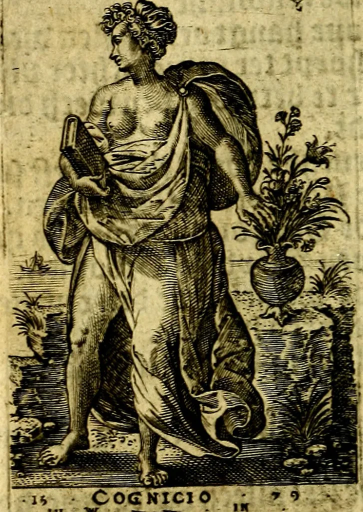 An illustration from Const-toonneel, inhoudende de beschrijvinghe ende XL. heerlijcke afbeeldindinghen onses Heeren Jesu Christi, met sijne apostelen, ende evangelisten, midtsgaders de hooft-deuchden ende ondeuchden. Ende ten laetsten de seven planeten. In coper gesneden door Johannis Wierix. De beschrijvinge is vergadert wt de H. Schrift ende soander soermaerde autheuren tot stichtinghe ende soermakinghe aller menschen, door N.D.C, 1609, leaf 73