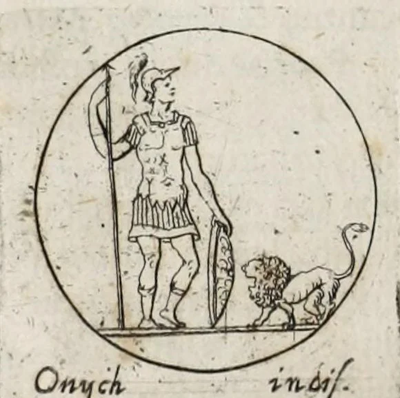 An illustration from Contemplatio gemmarum quarundam dactyliothecae Gorlaei, ante biennium & auctae, & illustratae, 1697, leaf 22