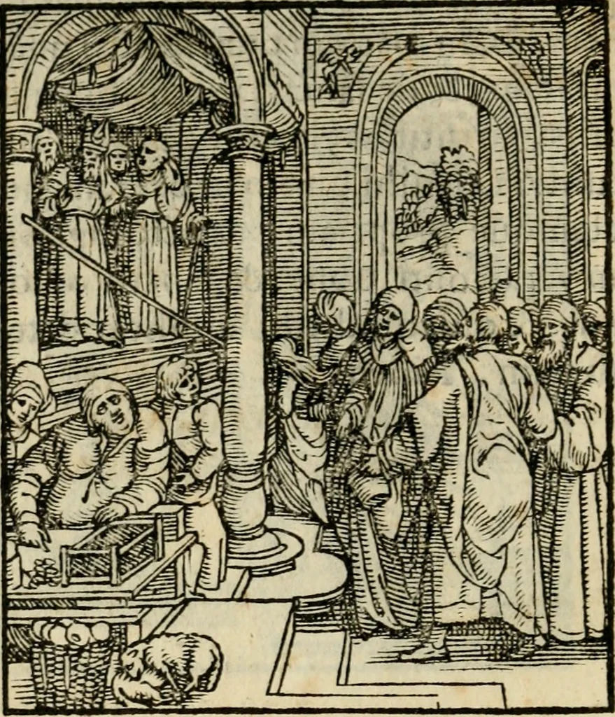 An illustration from Contemplatio totivs vitae et passionis Domini Nostri Iesv Christi, 1557, leaf 11