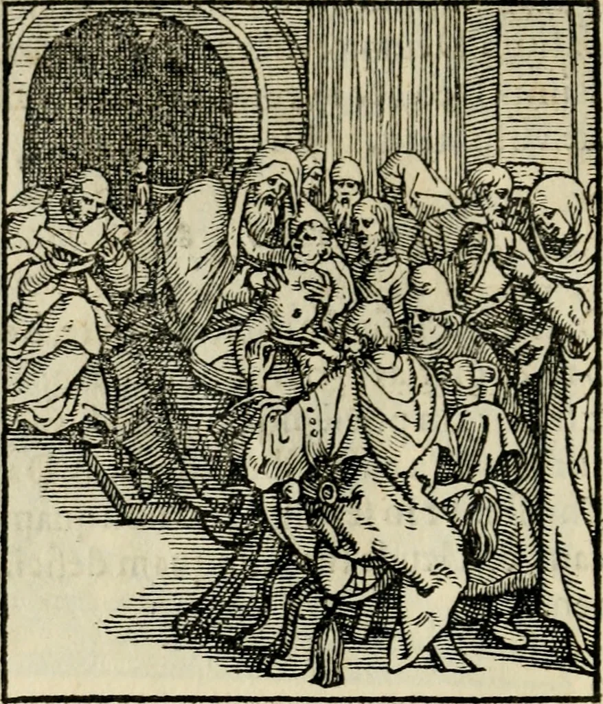An illustration from Contemplatio totivs vitae et passionis Domini Nostri Iesv Christi, 1557, leaf 23