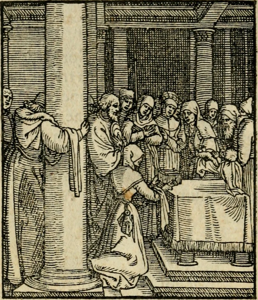 An illustration from Contemplatio totivs vitae et passionis Domini Nostri Iesv Christi, 1557, leaf 27