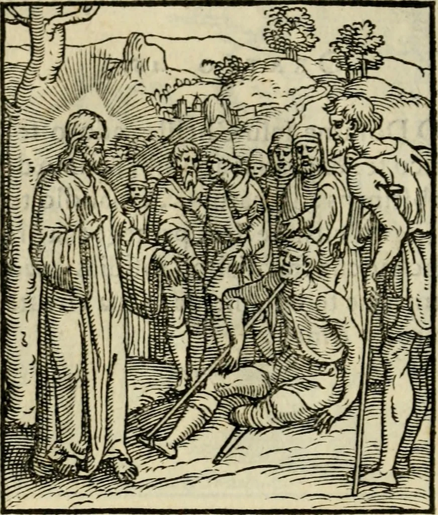 An illustration from Contemplatio totivs vitae et passionis Domini Nostri Iesv Christi, 1557, leaf 39