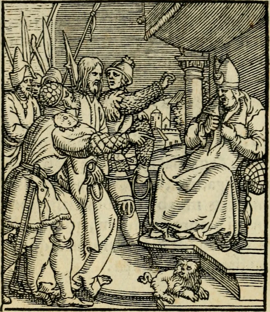 An illustration from Contemplatio totivs vitae et passionis Domini Nostri Iesv Christi, 1557, leaf 57