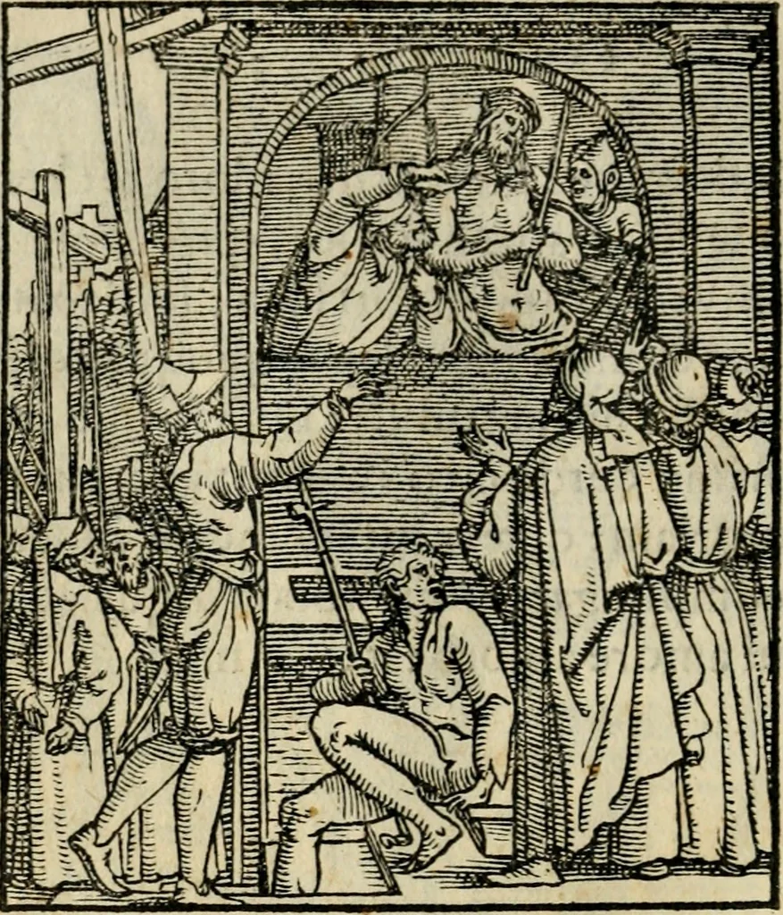An illustration from Contemplatio totivs vitae et passionis Domini Nostri Iesv Christi, 1557, leaf 71