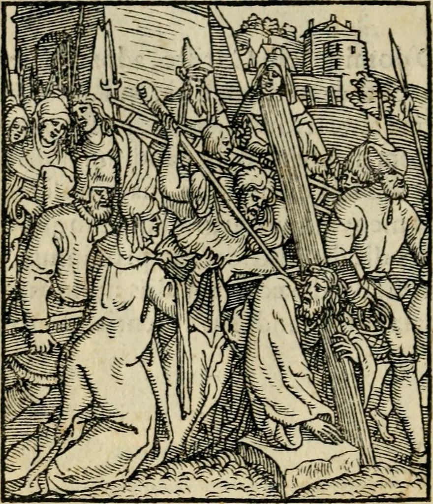An illustration from Contemplatio totivs vitae et passionis Domini Nostri Iesv Christi, 1557, leaf 75