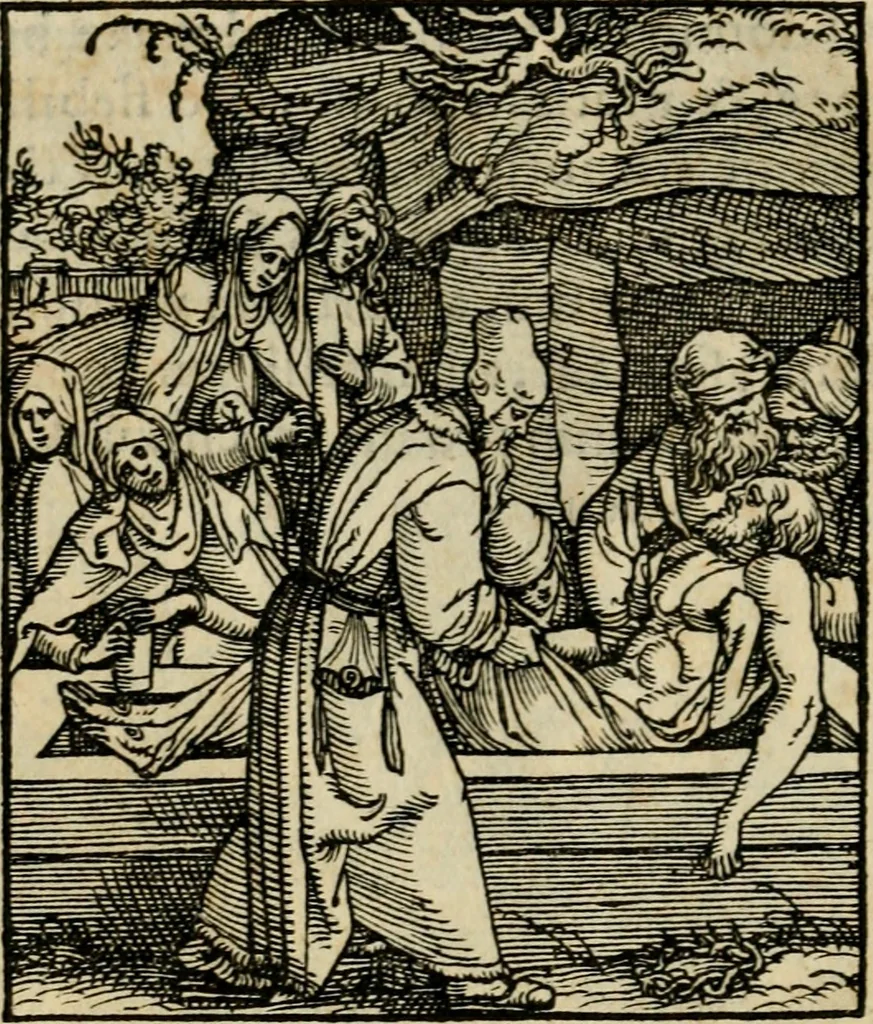 An illustration from Contemplatio totivs vitae et passionis Domini Nostri Iesv Christi, 1557, leaf 85