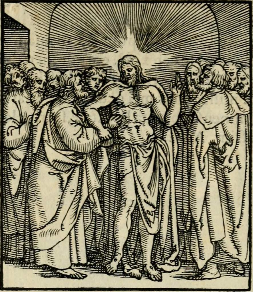 An illustration from Contemplatio totivs vitae et passionis Domini Nostri Iesv Christi, 1557, leaf 97