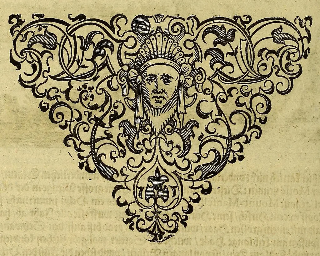 An illustration from Continuatio Americae, das ist: Forsetzung der Historien von der Newen Welt, oder Nidergängischen Indien, waran es auff diese Zeit noch anhero ermangelt. : Darinnen erstlich ein sattsame vnd gründtliche Beschreibung dess Newen Engellandts, welches die Englische das new erfundene Landt nennen, so bisscher noch nicht an Tag kommen. Zum andern, ein aussführlichere Erzehlung von Beschaffenheit der Landtschafften Virginia, Brasilia, Guiana, vnd Insul Bermuda, deren man bisshero schlechte vnd vnvollkommene Wissenschafft gehabt. Drittens, gantz newer aber doch warhafftiger Bericht, von dem bissher noch vnerkanten grossen Theil dess Erdekreises, Terra Australis oder Incognita, daruon noch in keiner Reise Schiffarth meldung beschehen. Sampt allem dem jenigen, was in einer vnd andern beschriebenen Landtschafft, nichts auss gescheiden, denckwürdigs zu sehen, vnd mit Luft vnd Verwunderung anzuhören. Am Ende ist vmb Gleichheit der Materien willen, hierbey gefügt ein weitläufftiger Discurs, wie die Statt S. Saluator vnnd Baia in gewunnen worden. Alles mit beygefügten Kupfferstücken vnd zu gehörigen gantz newen luftigen Landtschafften, erläutert vnd geziert, auch biss auff das 1627. Jahr continuirt, 1627, leaf 28