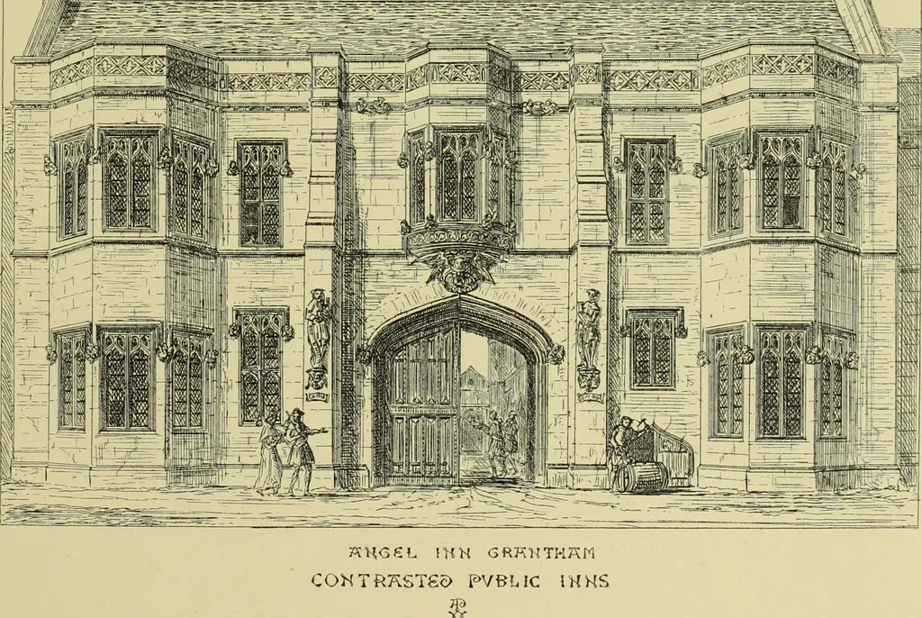 An illustration from Contrasts : or a parallel between the noble edifices of the middle ages, and corresponding buildings of the present day; shewing the present decay of taste. Accompanied by appropriate text, 1898, leaf 128