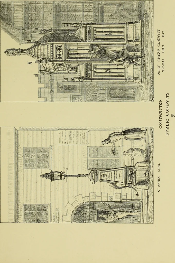 An illustration from Contrasts : or a parallel between the noble edifices of the middle ages, and corresponding buildings of the present day; shewing the present decay of taste. Accompanied by appropriate text, 1898, leaf 132