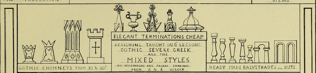 An illustration from Contrasts : or a parallel between the noble edifices of the middle ages, and corresponding buildings of the present day; shewing the present decay of taste. Accompanied by appropriate text, 1898, leaf 136