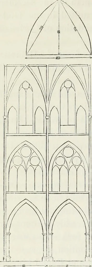 An illustration from Contrasts ; or, A parallel between the noble edifices of the middle ages, and corresponding buildings of the present day, shewing the present decay of taste ; accompanied by appropriate text, 1841, leaf 23