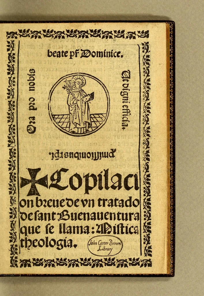An illustration from Copilacion breue de vn tratado de sant Buenauentura que se llama: Mistica theologia, 1549, leaf 9