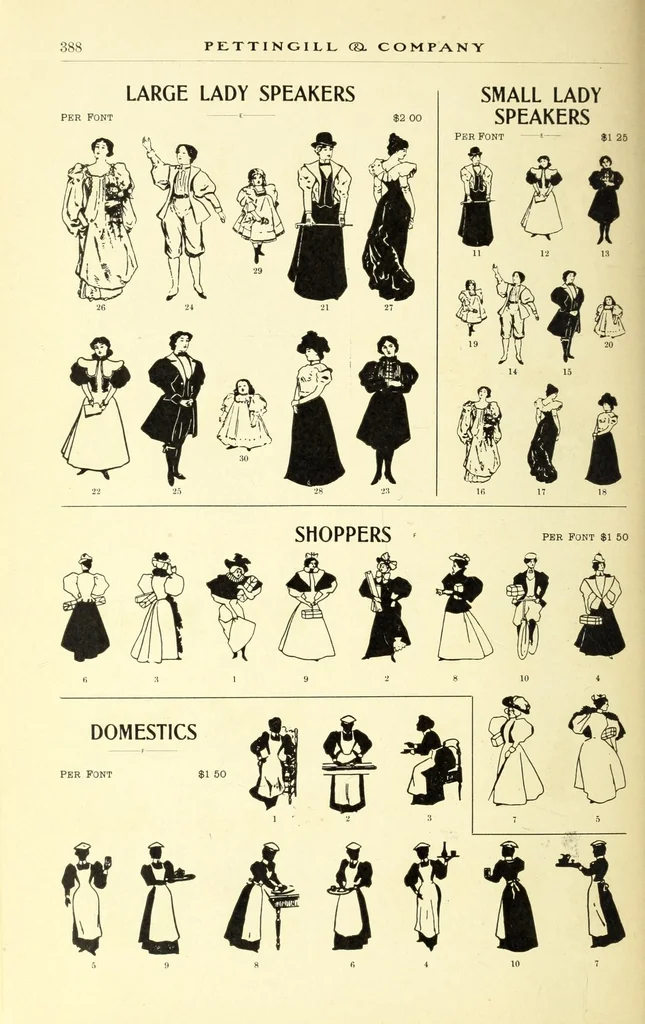 An illustration from Copper alloy type book, comprising newspaper, book, and display types, borders and ornaments : also brass rules, dashes, etc, 1901, leaf 446