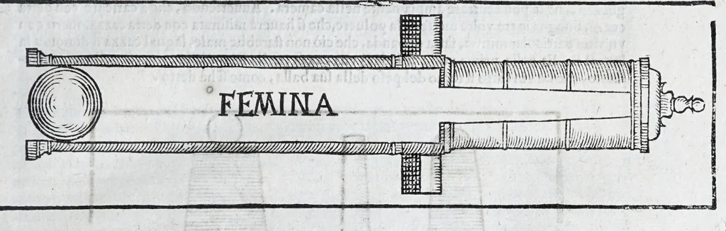 An illustration from Corona e palma militare di artiglieria et fortificationi : nellaquale si tratta dell'inuentione di essa, e dell'operare nelle fattioni da terra e mare, fuochi artificiati da giuoco e guerra, & d'vn nuouo instrumento per misurare distanze : con vn trattato della fortificatione moderna, e delli errori scoperti nelle fortezze antiche : tutto à proposito per detto essercitio dell'artiglieria, con dissegni apparenti & intelligibili, 1647, leaf 21