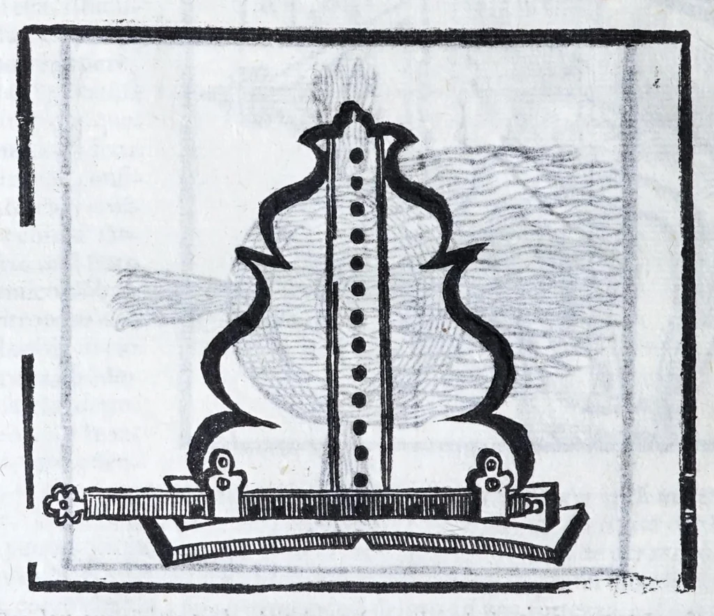 An illustration from Corona e palma militare di artiglieria et fortificationi : nellaquale si tratta dell'inuentione di essa, e dell'operare nelle fattioni da terra e mare, fuochi artificiati da giuoco e guerra, & d'vn nuouo instrumento per misurare distanze : con vn trattato della fortificatione moderna, e delli errori scoperti nelle fortezze antiche : tutto à proposito per detto essercitio dell'artiglieria, con dissegni apparenti & intelligibili, 1647, leaf 96