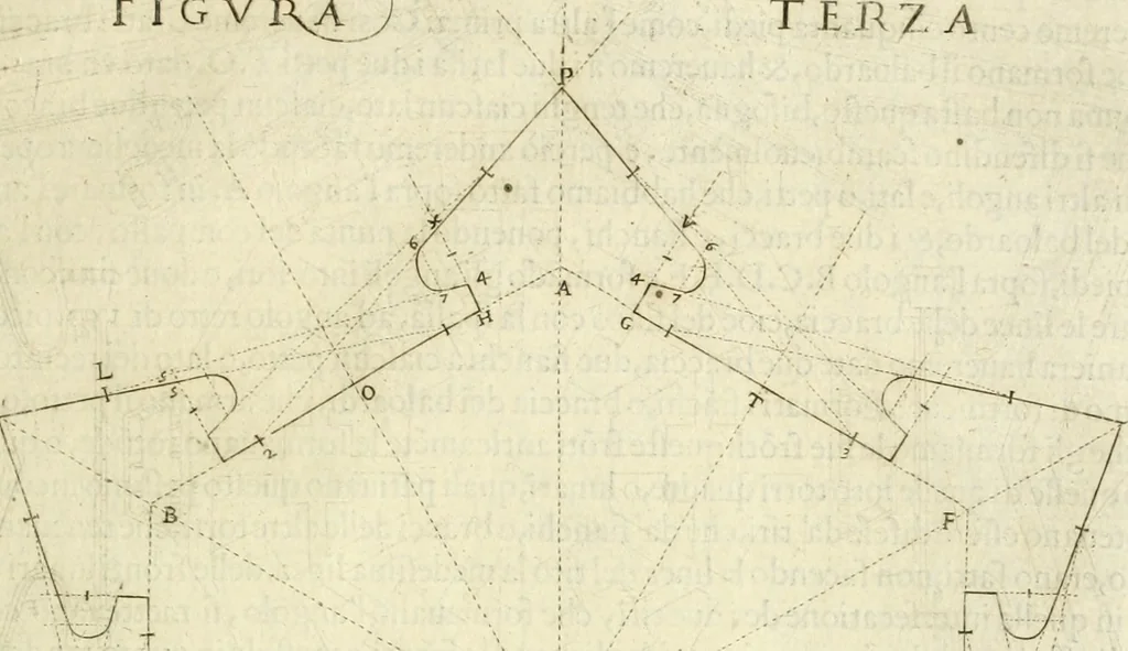 An illustration from Corona imperiale dell' architettura militare, 1618, leaf 326