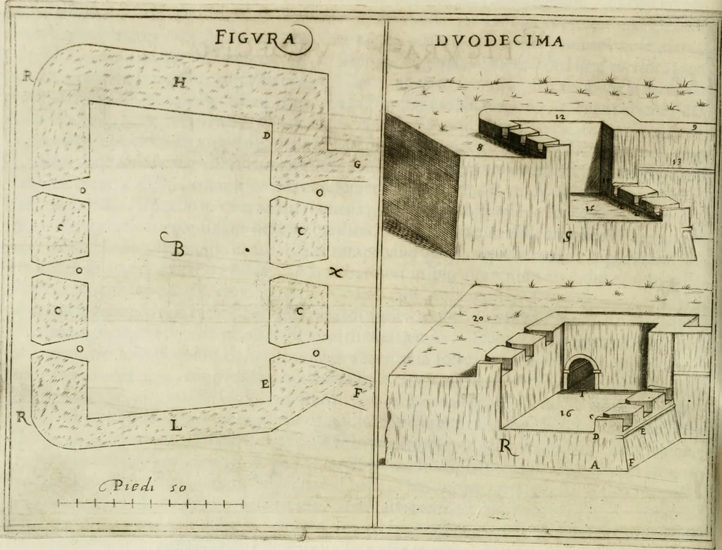 An illustration from Corona imperiale dell' architettura militare, 1618, leaf 351