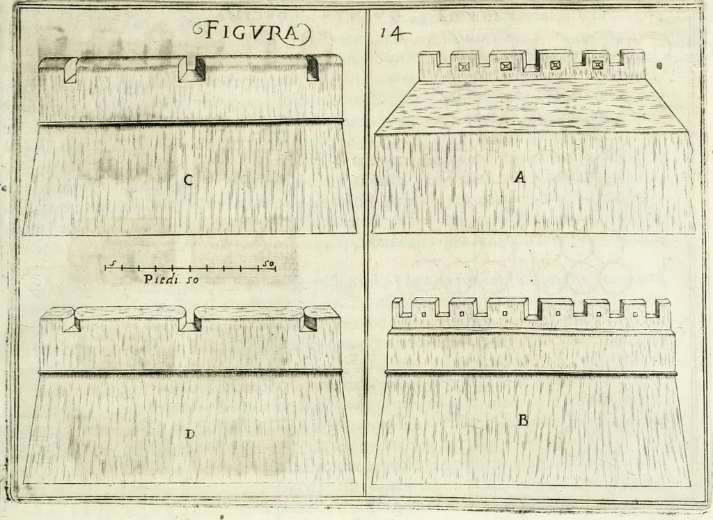An illustration from Corona imperiale dell' architettura militare, 1618, leaf 356