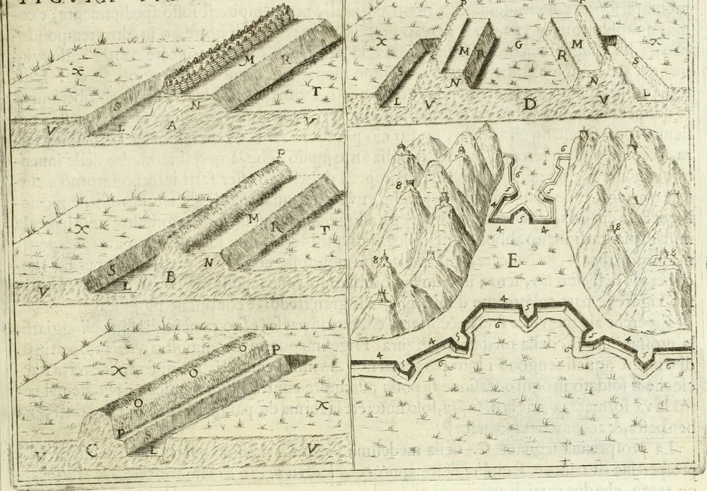 An illustration from Corona imperiale dell' architettura militare, 1618, leaf 386
