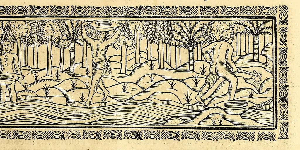 An illustration from Coronica delas Indias. La hystoria general de las Indias agora nueuamente impressa corregida y emendada. 1547 : y con la conquista del Peru, 1547, leaf 145