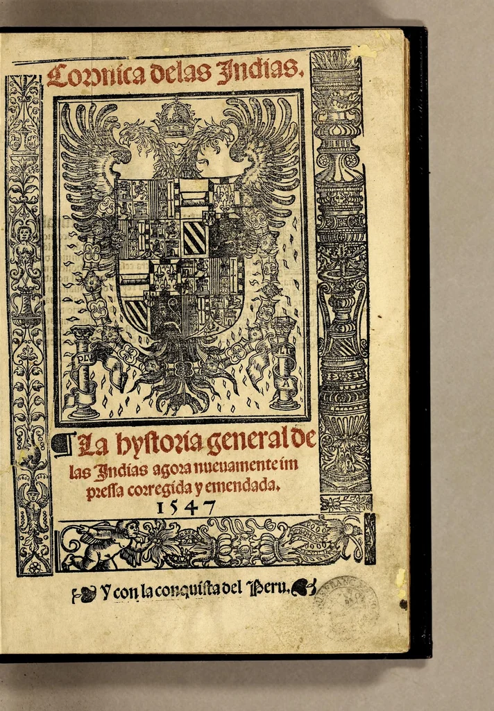 An illustration from Coronica delas Indias. La hystoria general de las Indias agora nueuamente impressa corregida y emendada. 1547 : y con la conquista del Peru, 1547, leaf 7