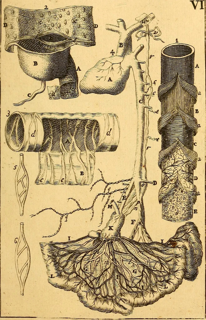 An illustration from Corporis humani anatomia : in qua omnia tam veterum, quam recentiorum anatomicarum inventa methodo novâ & intellectu facillimâ describuntur, ac tabulis aeneis repraesentantur, 1693, leaf 84
