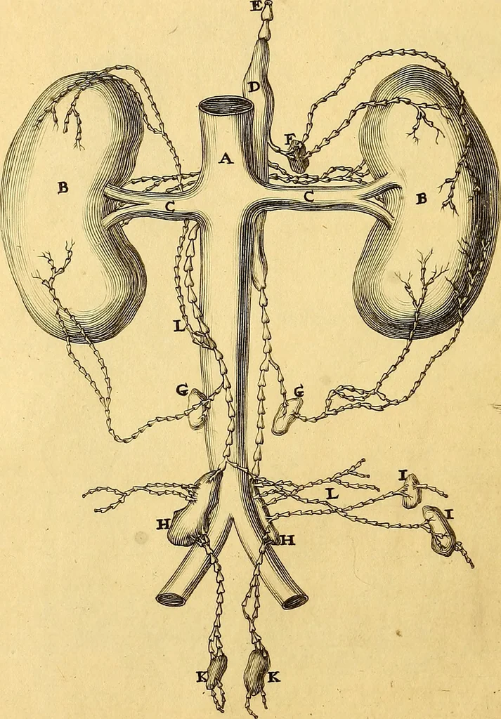 An illustration from Corporis humani anatomia : in qua omnia tam veterum, quam recentiorum anatomicarum inventa methodo novâ & intellectu facillimâ describuntur, ac tabulis aeneis repraesentantur, 1693, leaf 87