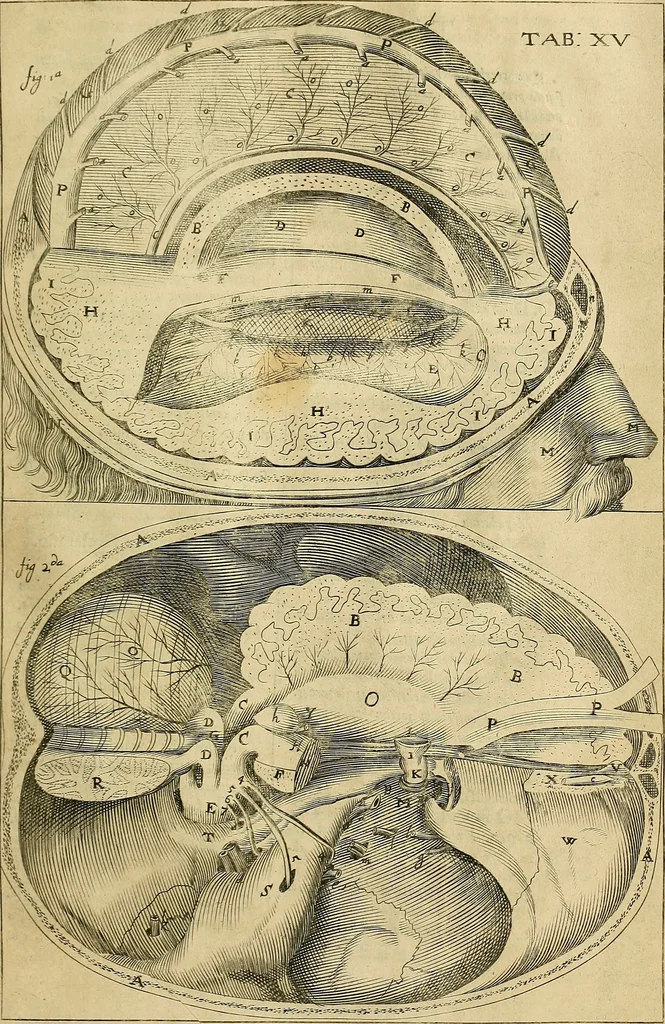 An illustration from Corporis humani disquisitio anatomica : in qua sanguinis circulationem in quavis corporis particula plurimis typis novis, 1651, leaf 230
