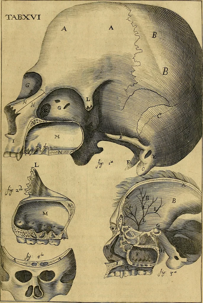 An illustration from Corporis humani disquisitio anatomica : in qua sanguinis circulationem in quavis corporis particula plurimis typis novis, 1651, leaf 246