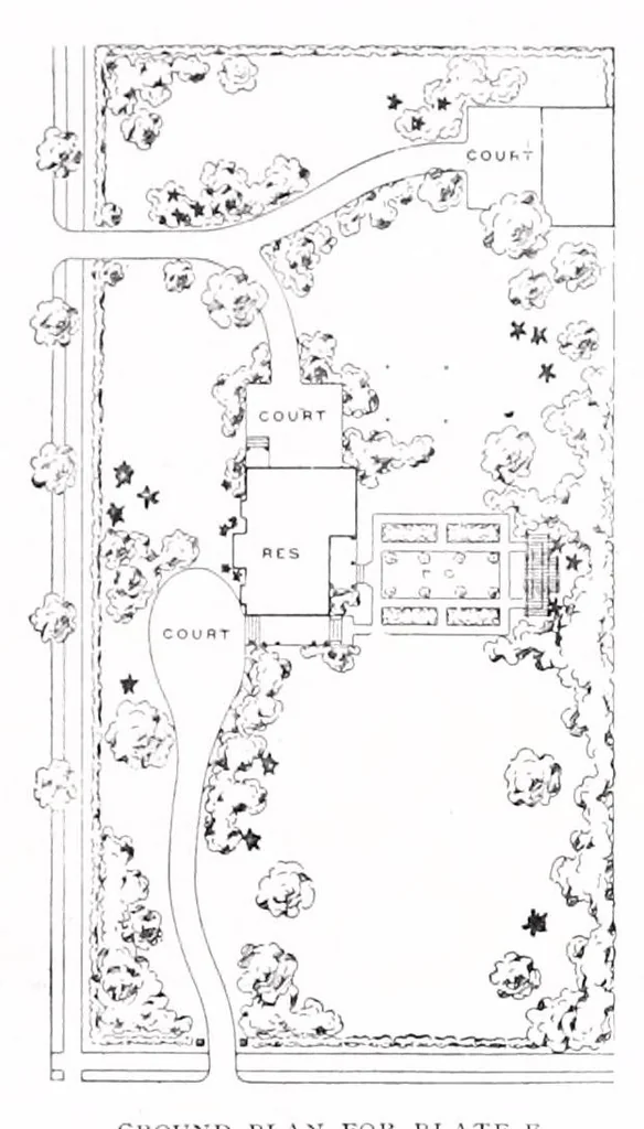 An illustration from Correct color schemes illustrated : painting the house in harmony with its architecture and its setting, together with simple hints on shrubbery arrangement, 1910, leaf 19