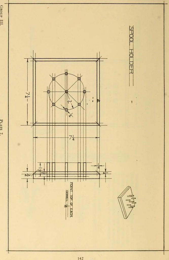 An illustration from Correlated courses in woodwork and mechanical drawing, 1912, leaf 149