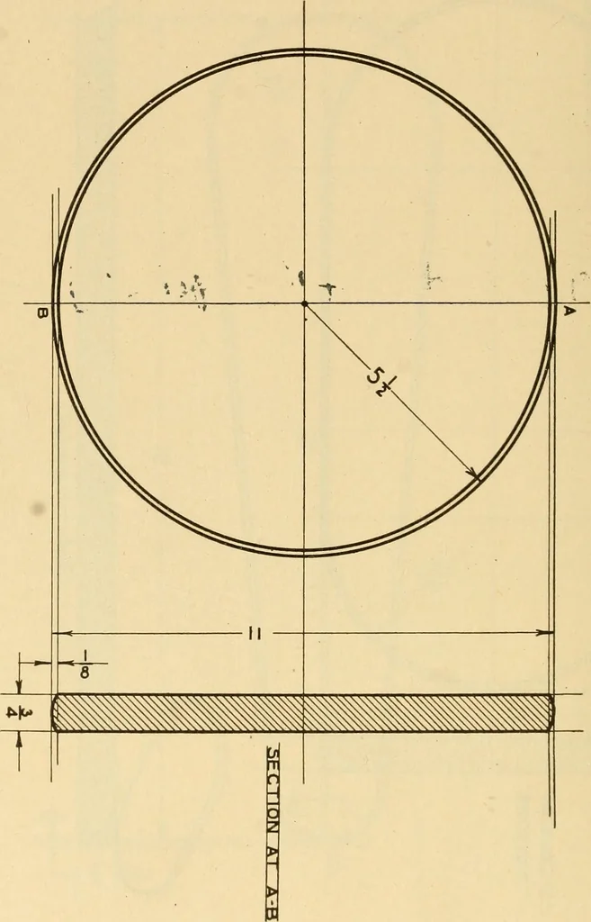 An illustration from Correlated courses in woodwork and mechanical drawing, 1912, leaf 153