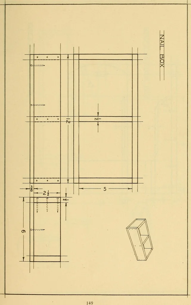 An illustration from Correlated courses in woodwork and mechanical drawing, 1912, leaf 156