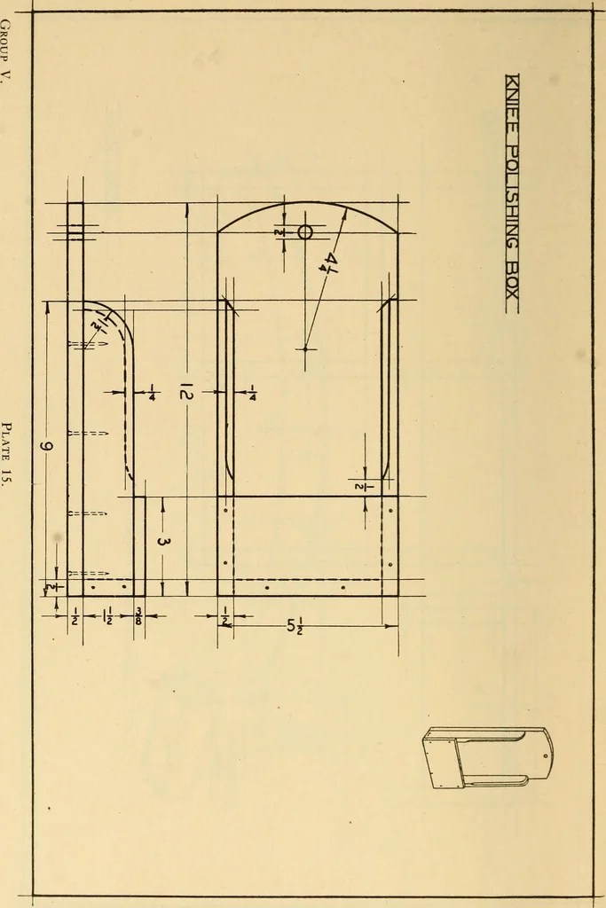 An illustration from Correlated courses in woodwork and mechanical drawing, 1912, leaf 157