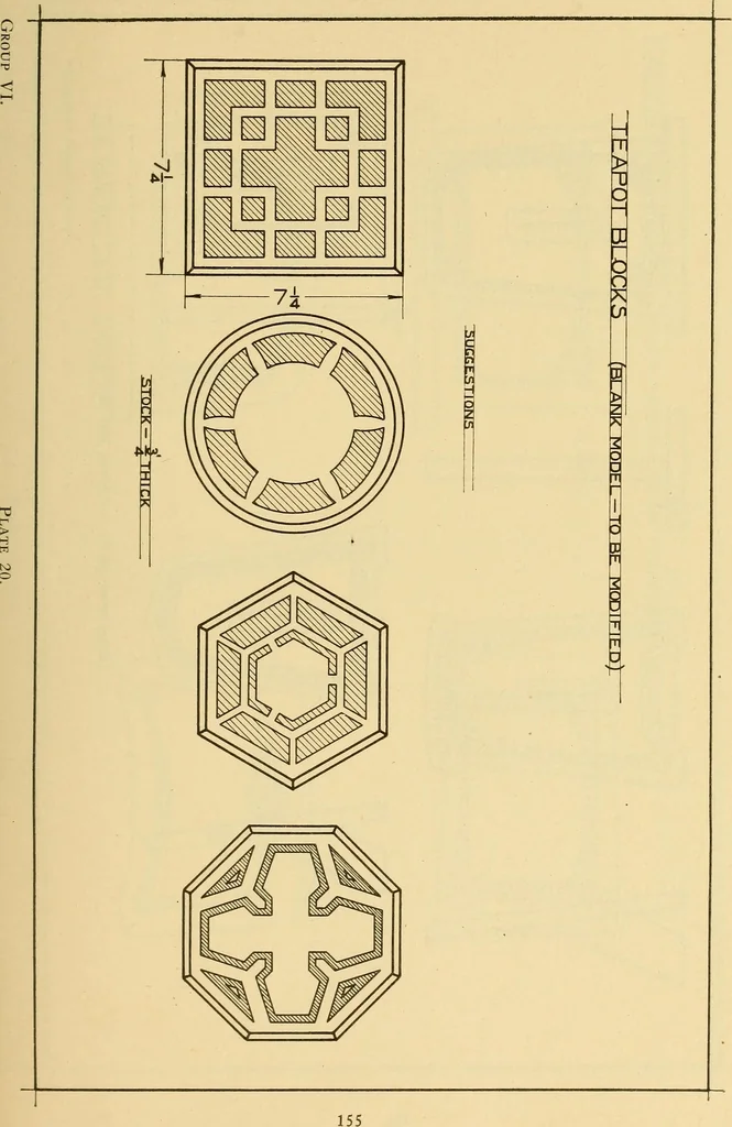 An illustration from Correlated courses in woodwork and mechanical drawing, 1912, leaf 162