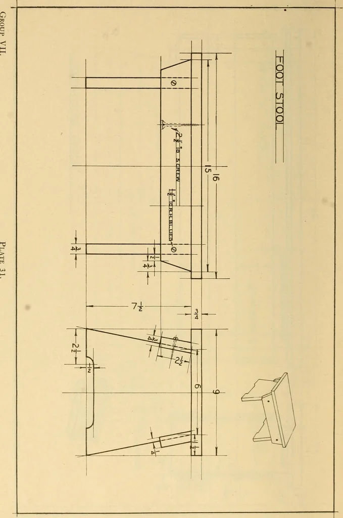An illustration from Correlated courses in woodwork and mechanical drawing, 1912, leaf 173